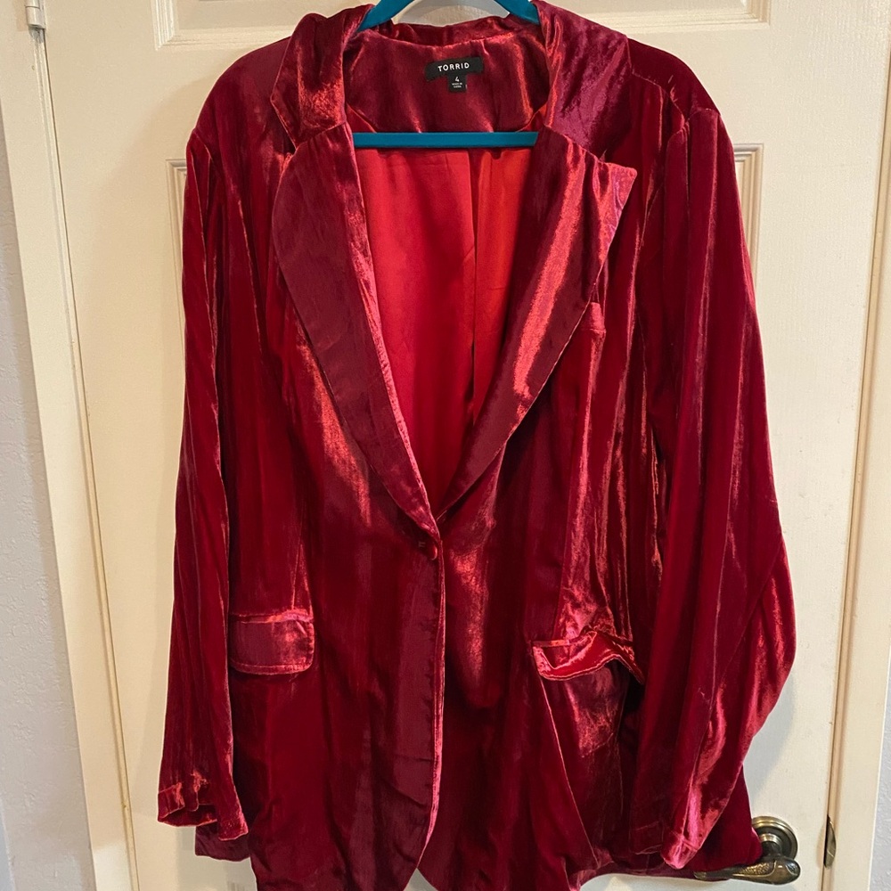 Torrid Women's Red Velvet Jacket